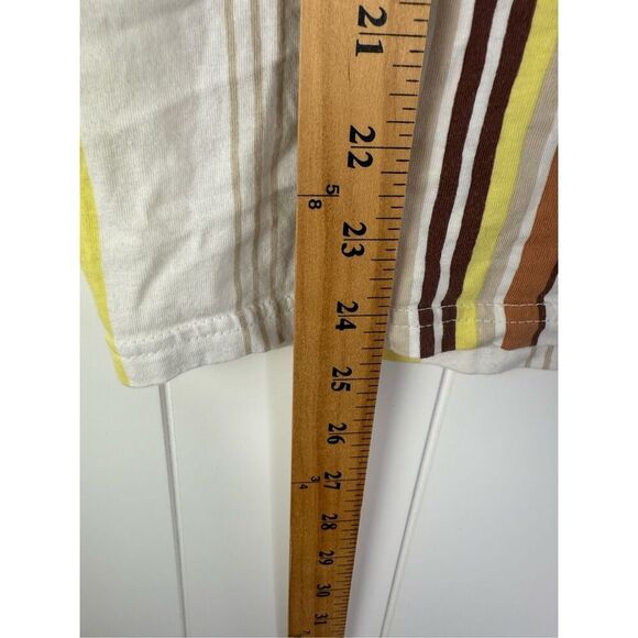 PAC Cares Pacsun Ringer Vintage Style Vertical Stripe Tight Semi Cropped Tee S - Picture 5 of 8